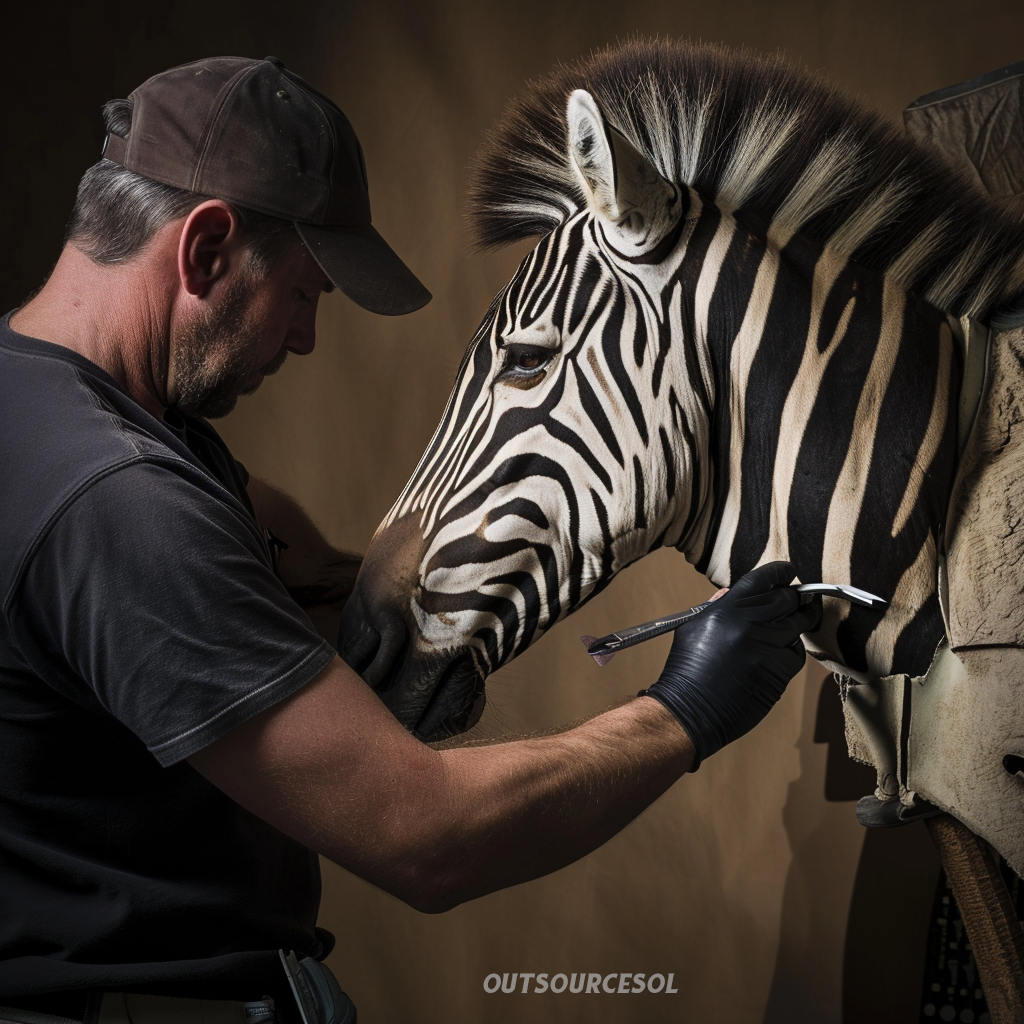 Zebra Mount On Wooden African Frame