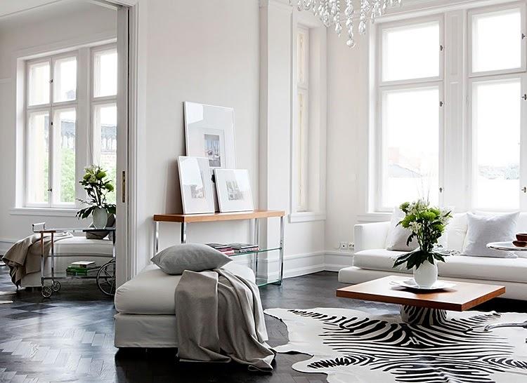 Modern Victorian Interiors with Zebra Rug