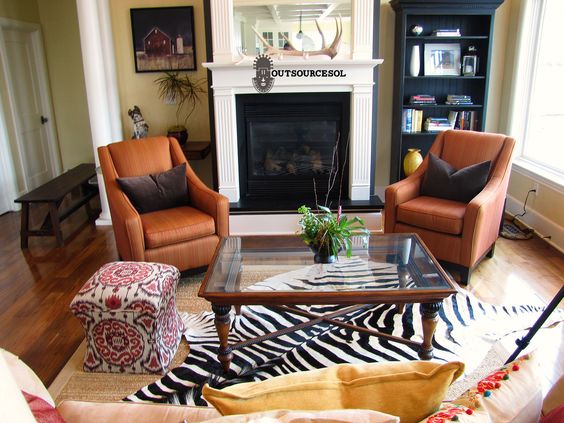HOW TO MIX AND MATCH A ZEBRA SKIN RUG WITH VARIOUS INTERIORS
