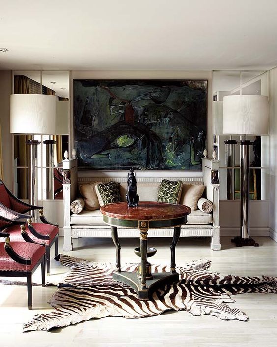 zebra hide rug interior design