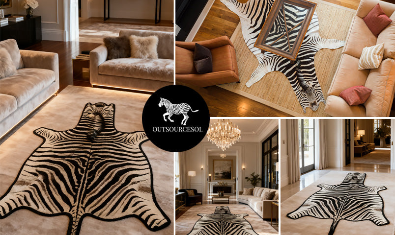 zebra hide rug by Outsourcesol LLC