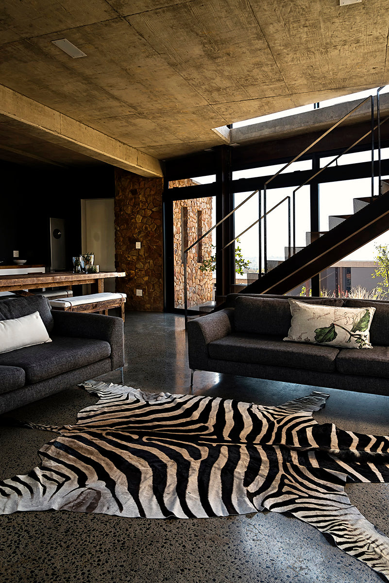 zebra skin rug interior design