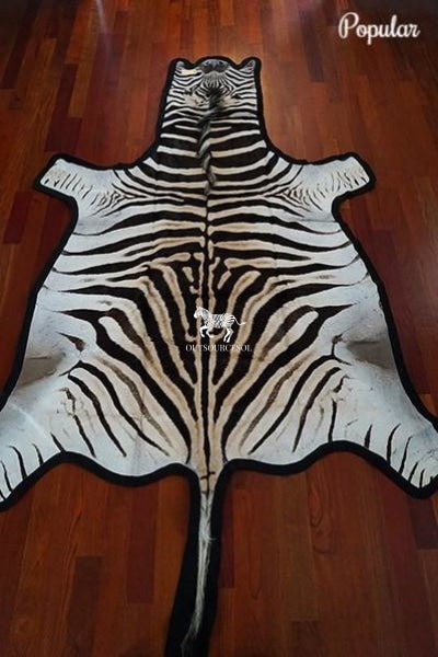 zebra skin rug -Felted Zebra Hide