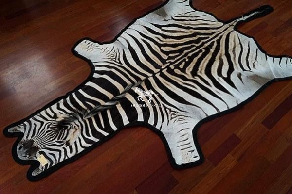 zebra skin rug -Felted Zebra Hide